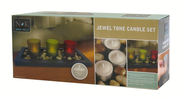 Набор подсвечников "Магия света" со светодиодными свечами, на подставке 