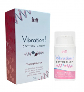 Intt Жидкий интимный гель с эффектом вибрации Cotton Candy, 15 мл