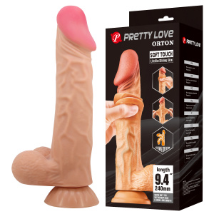 Фаллоимитатор реалистичный с подвижной кожей Pretty Love ORTON 24*5cм