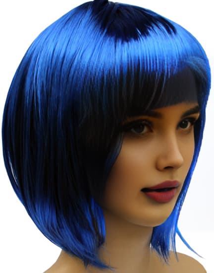 Парик карнавальный синий, короткие волосы