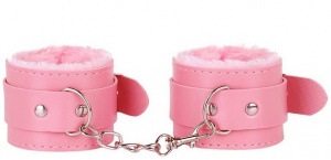 Наручники с мехом "Komena" розовые