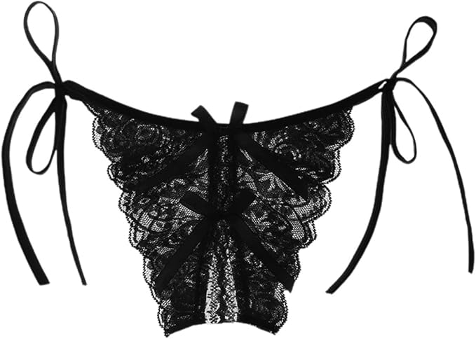 Трусики на завязках с доступом, черные
