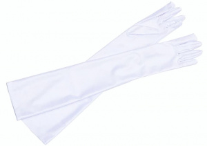 Перчатки атласные длинные, белые