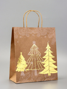 Пакет "Рождественский лес", 25*33 см