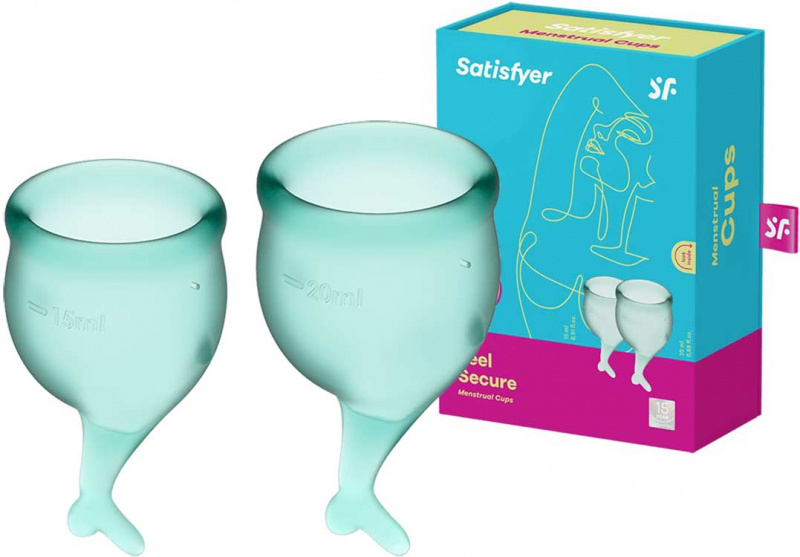 Набор менструальных чаш Satisfyer Feel secure Menstrual Cup темно-зеленый