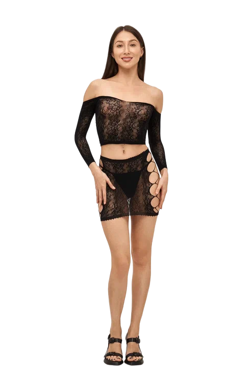 Комплект сетка "Tyira" (топ с длинным рукавом и юбка) Комплект сетка "Tyira" (топ с длинным рукавом и юбка)