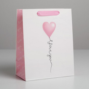 Пакет подарочный "Love you", 18*23 см