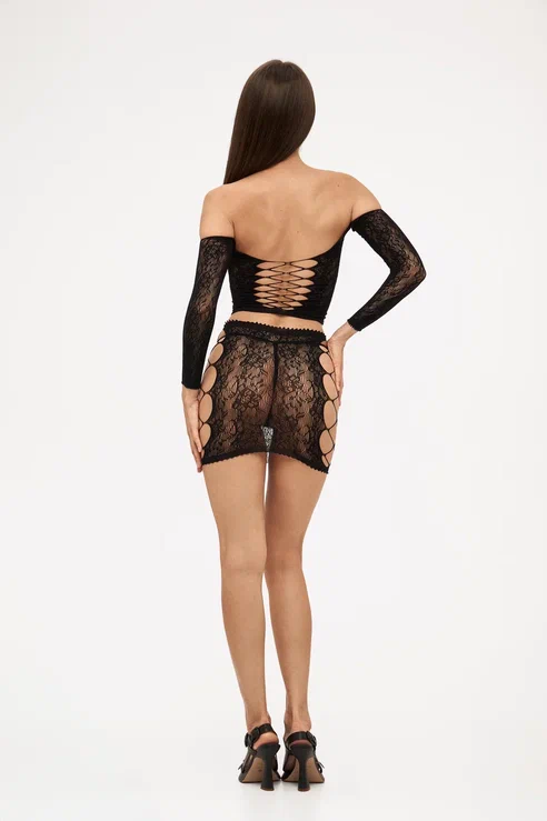 Комплект сетка "Tyira" (топ с длинным рукавом и юбка) Комплект сетка "Tyira" (топ с длинным рукавом и юбка)