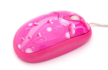 Мышь компьютерная "Сердечки розовые"  