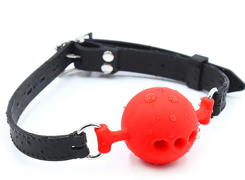 Кляп-шар силиконовый "Red person" с силиконовым ремешком