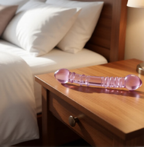 Фаллоимитатор стеклянный двухсторонний "Baron", розовый