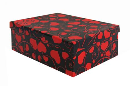 Коробка подарочная "Сердечки",  36,5*29,5*16 см