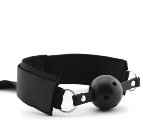 Набор для фиксации с кляпом, ошейником и наручниками