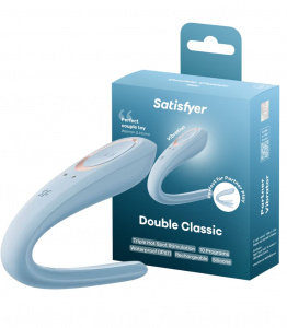 Satisfyer Вибромассажер для пар Satisfyer Double Classic голубой