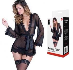 Пеньюар прозрачный "Livia" черный