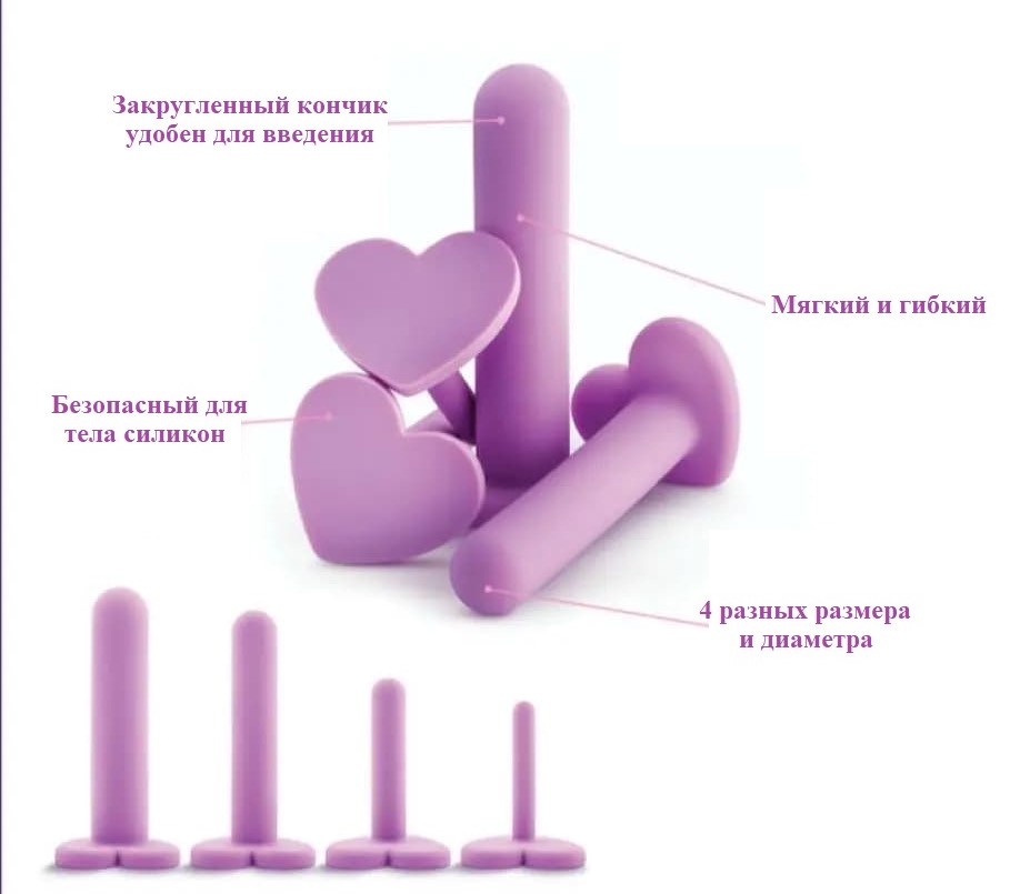 Набор из 4 фаллоимитаторов-расширителей для страпона Wellness