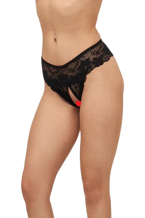 Трусы женские кружевные с доступом "Gloria" черные