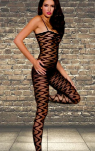 Боди-комбинезон сетка "Дарья", черный