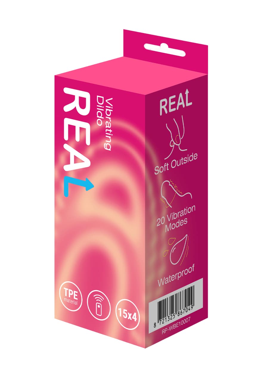 Real Реалистичный фаллоимитатор с функцией вибрации с дистанционным управлением
