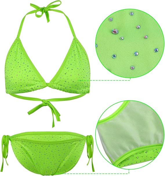 EroHot Crystal Комплект Meggy со стразами неоновый зеленый