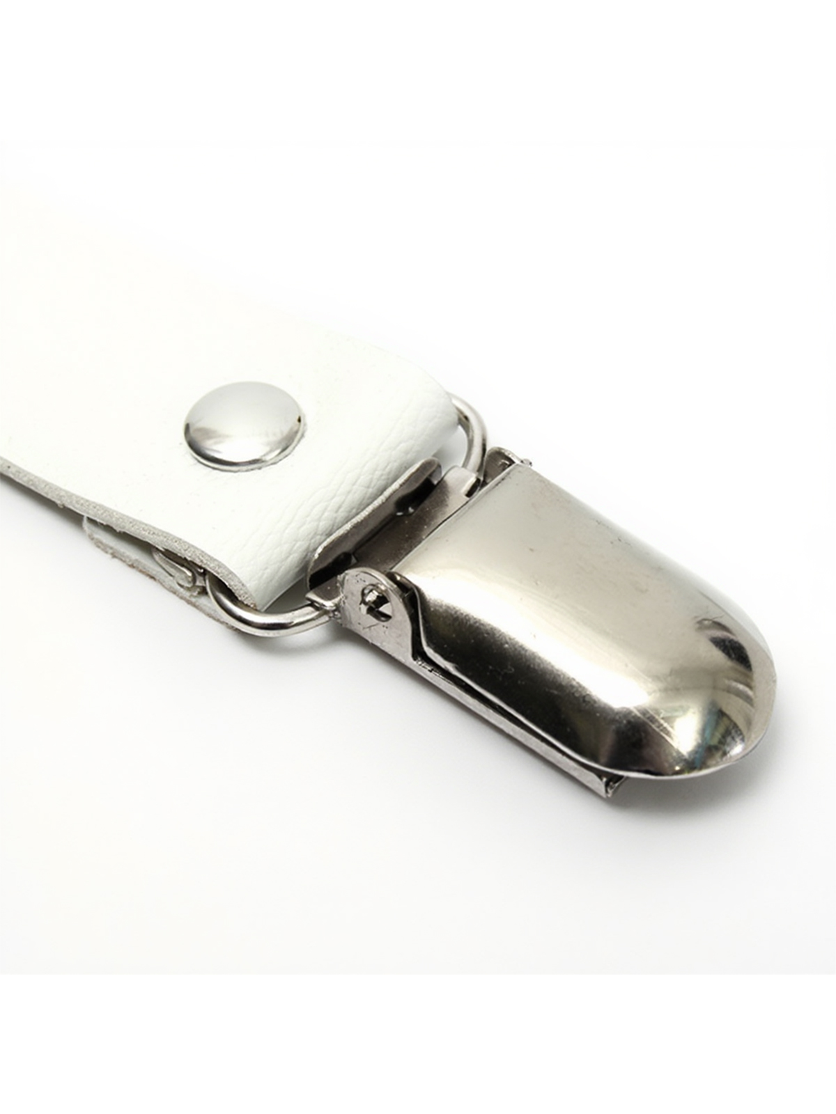 Подвязка кожаная "Сердце" белая