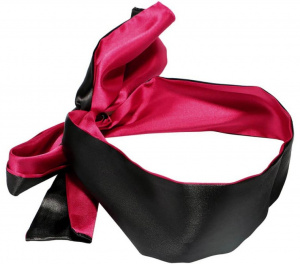Повязка на глаза черная с бордовым