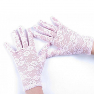 Перчатки гипюровые короткие белые