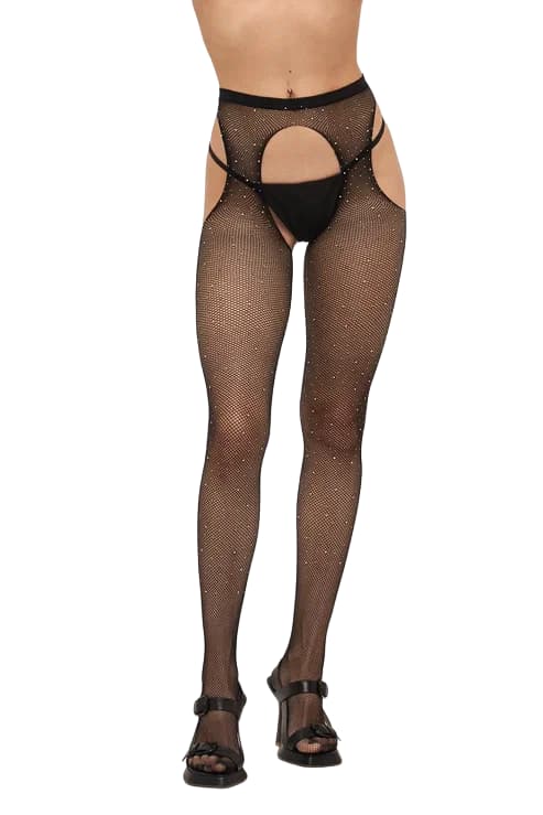 EroHot Crystal Колготки сетка с доступом и стразами K-832 черные EroHot Crystal Колготки сетка с доступом и стразами K-832 черные