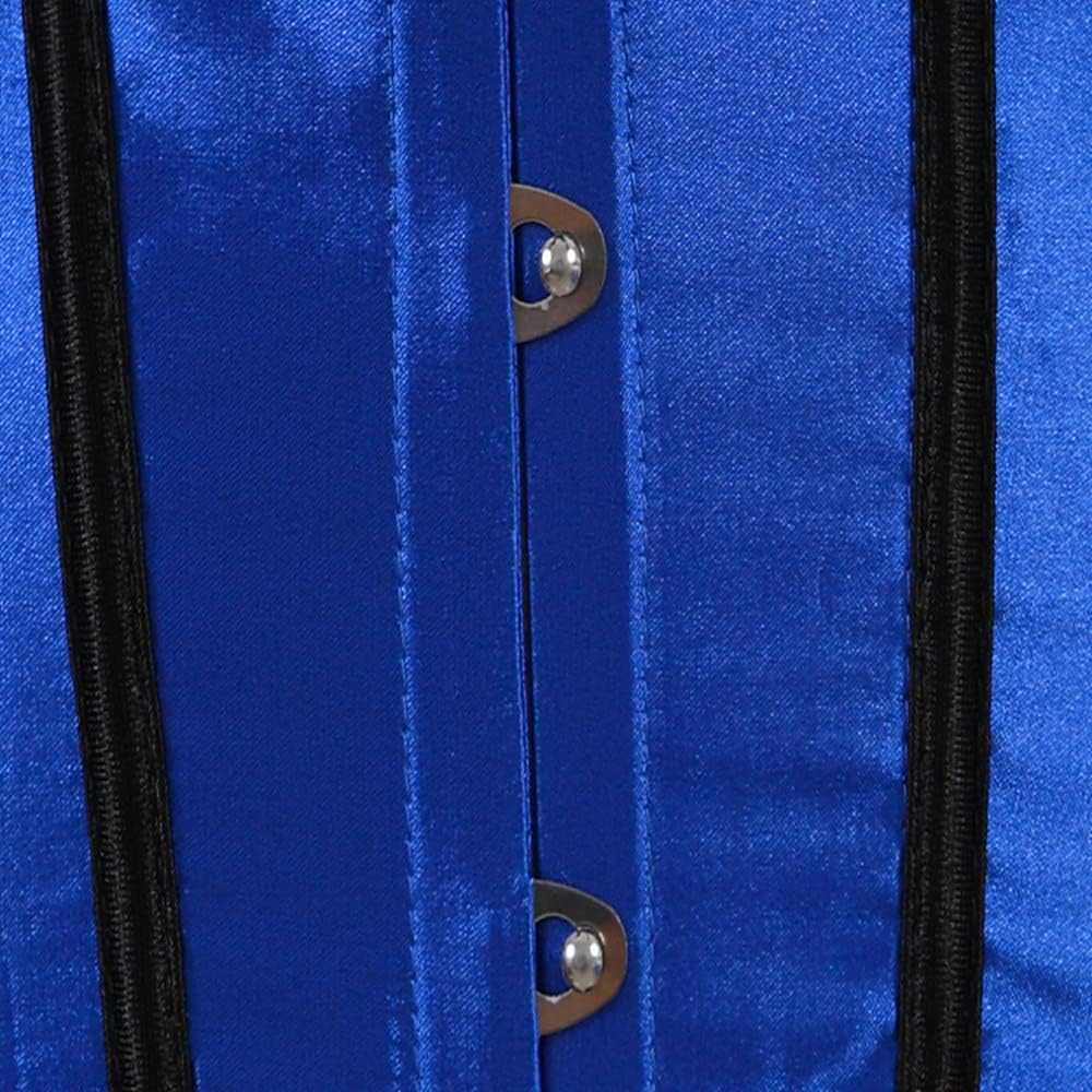 Корсет "Романтик" синий с черными полосками, рюшами