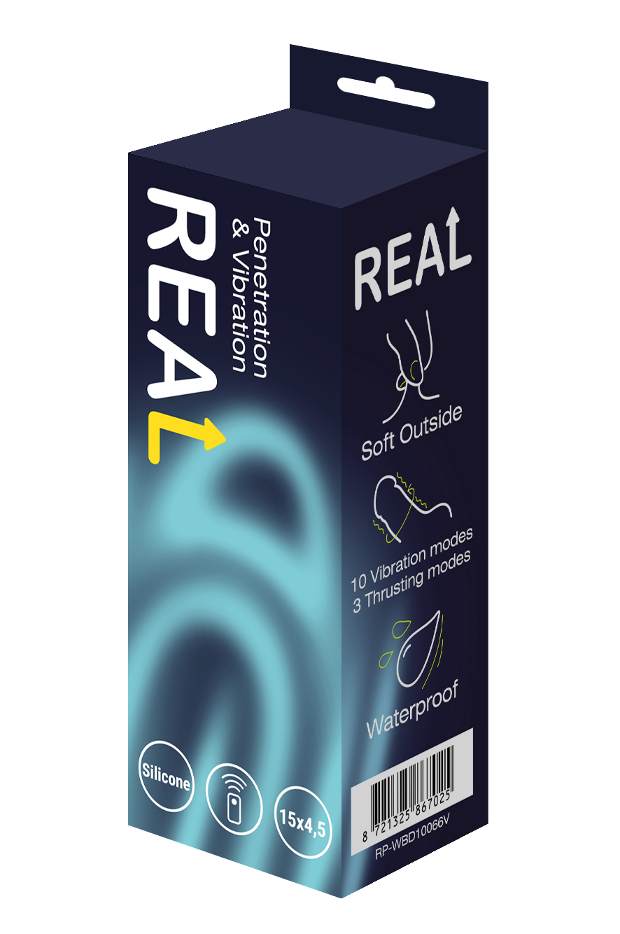 Real Реалистичный фаллоимитатор с функцией пенетрации и вибрации с дистанционным управлением