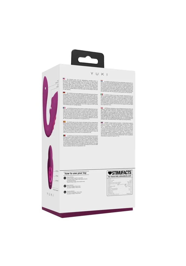 Вибромассажер Yuki для зоны G с двумя моторами и массажными шариками (розовый)