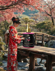 Возбуждающее, разогревающее съедобное масло-афродизиак со вкусом "ЯПОНСКОЕ ВИНО", 300 мл