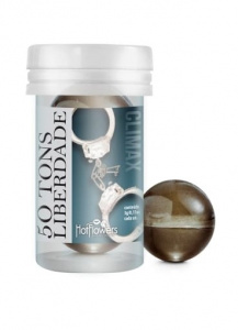 HotFlowers Лубрикант 50 TONS CLIMAX на масляной основе в виде 2-х шариков с охлаждающе-разогревающим