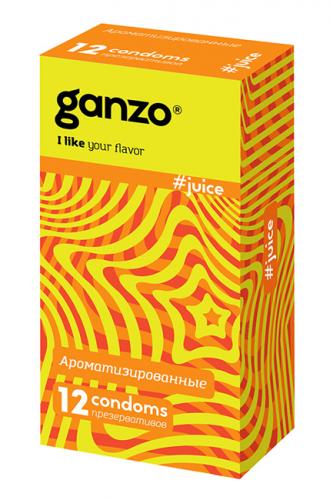 Презервативы GANZO "Juice" (ароматизированные, цветные), 12 шт