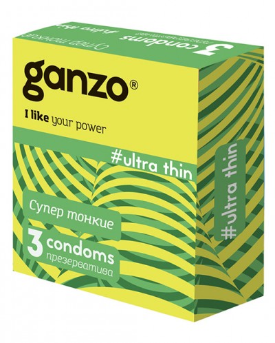 Презервативы GANZO "Ultra thin" (ультратонкие), 3 шт