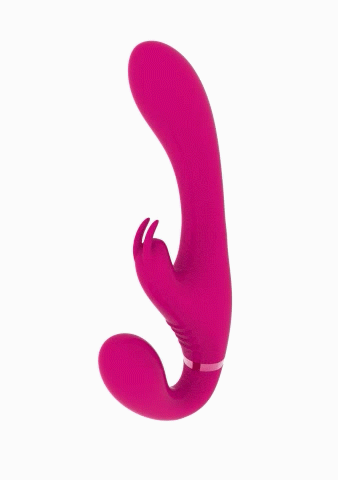 Вибромассажер Suki - безремневой страпон с функцией "мгновенного оргазма"- Pink
