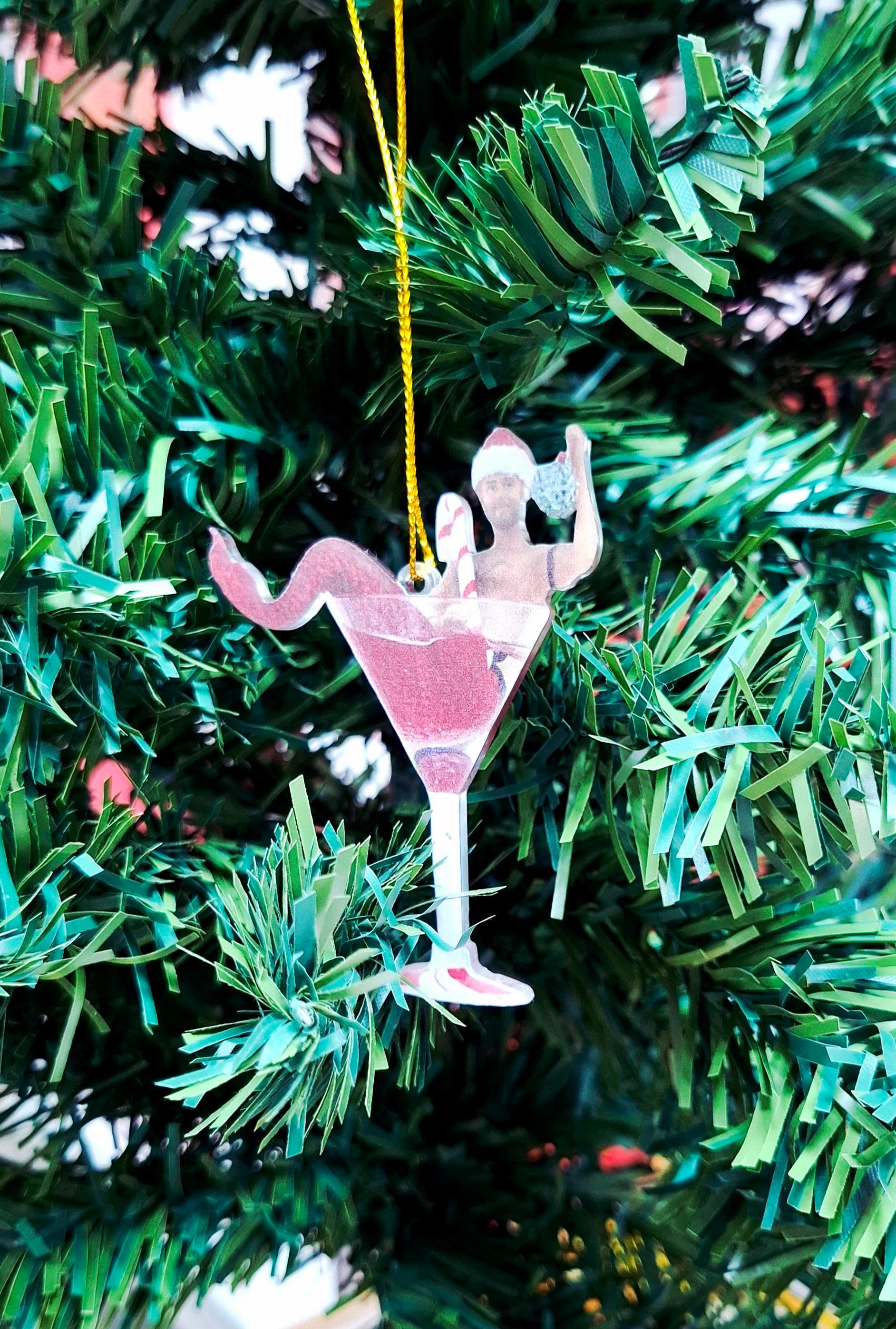 Подвеска на елку "Санта с посохом"