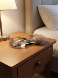 Втулка анальная стеклянная "Gena" с хвостом прозрачная