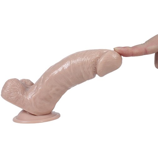 Real Фаллоимитатор-реалистик силиконовый с мошонкой на присоске 17см