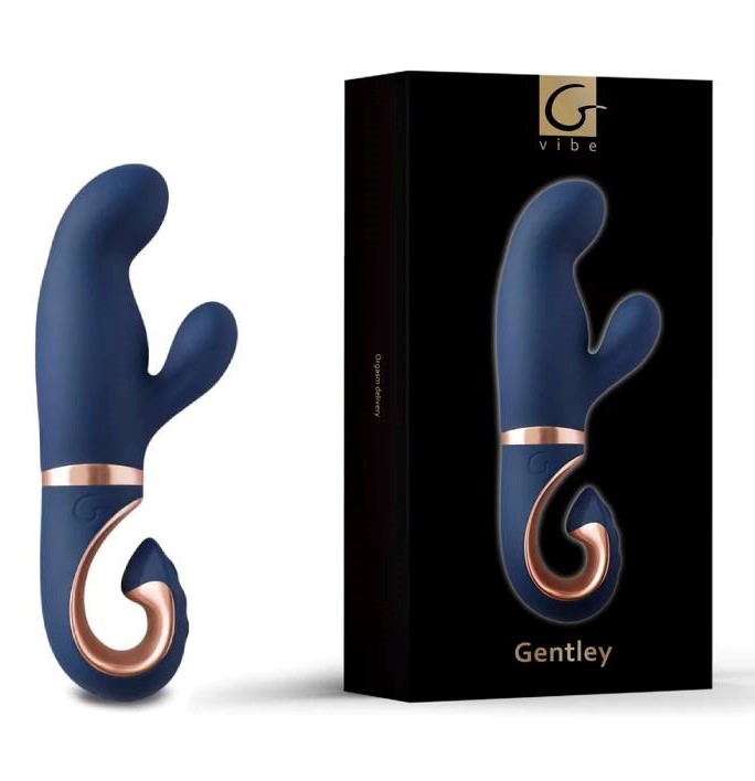 Вибратор кролик Gvibe Gentley Caribbean Blue с 2 моторами, 19.9х4.2 см