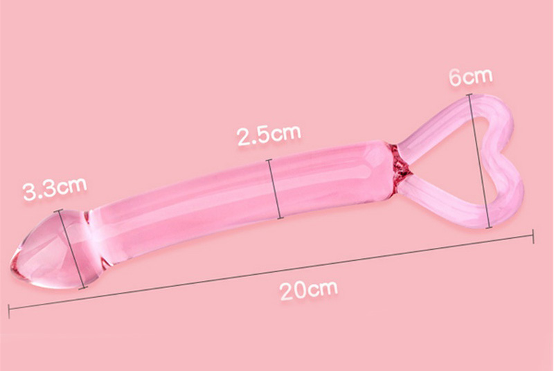 Фаллоимитатор "Glass love" с ручкой в виде сердца