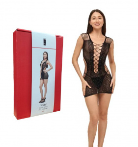 EroHot Crystal Платье сетка Jevel со стразами черное EroHot Crystal Платье сетка Jevel со стразами черное