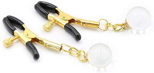 Зажимы на соски "Сrystal" золотистые с прозрачным кристаллом