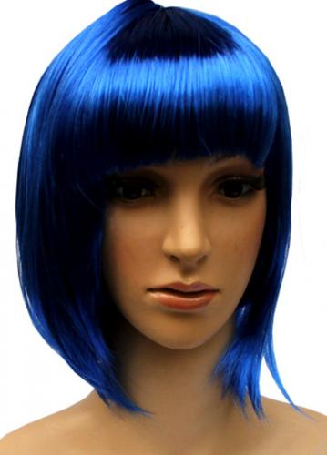 Парик карнавальный синий, короткие волосы