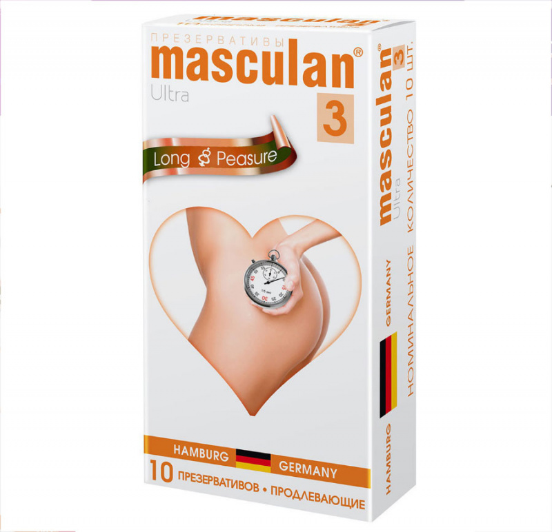 Презервативы "Masculan 3 ultra" (с колечками, пупырышками и анестетиком), 10 шт