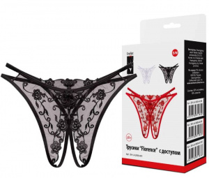Трусики кружевные с доступом "Florence" черные