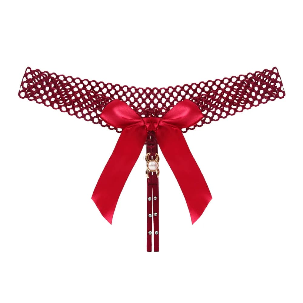 Трусики женские с бантом "Brilliance" бордовые