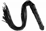 Плеть многохвостная с ручкой-фаллосом "Shiny black" черная