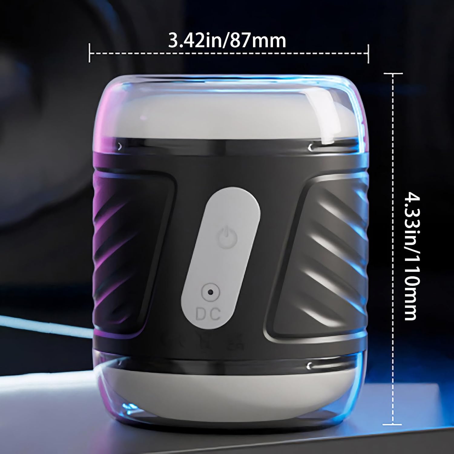 Мастурбатор двухсторонний в мини тубе Gloryfox (вагина, анус белые), 10 режимов вибрации