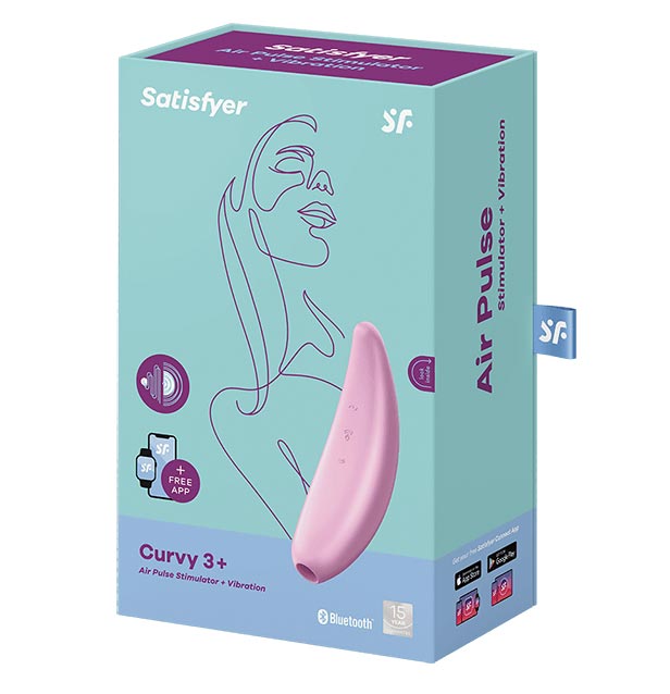 Satisfyer Вакуумно-волновой стимулятор Curvy 3+ с возможностью управления через приложение розовый